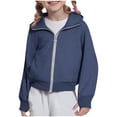 thumbnail image 2 of XINXIAOO Boys Girls Hoodies Long-Sleeve Full Zipper Navy Hoodies Fall Jacket with Pockets Girls Boys Sweatshirts Size 7-8 Years, 2 of 6