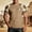 Khaki, variant on Men’s Casual Summer Crew Neck Tee with Denim Print for Everyday Leisure and Street Style Classics