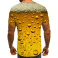 thumbnail image 2 of 3D Bière Imprimé Manches Courtes Ronde Bulle Bière Modèle Couple Haut Casual Été Mode Unisexe T-Shirt, 2 of 5