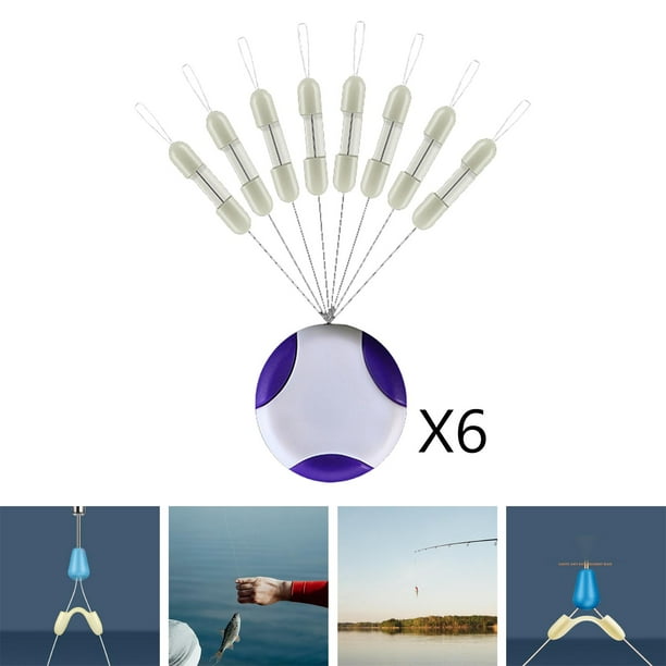 6x conector de sedal de pesca, granos espaciales de pesca, Reduce la resistencia, tapón de pesca duradero, topes de flotador de pesca para anzuelos de 65 mm
