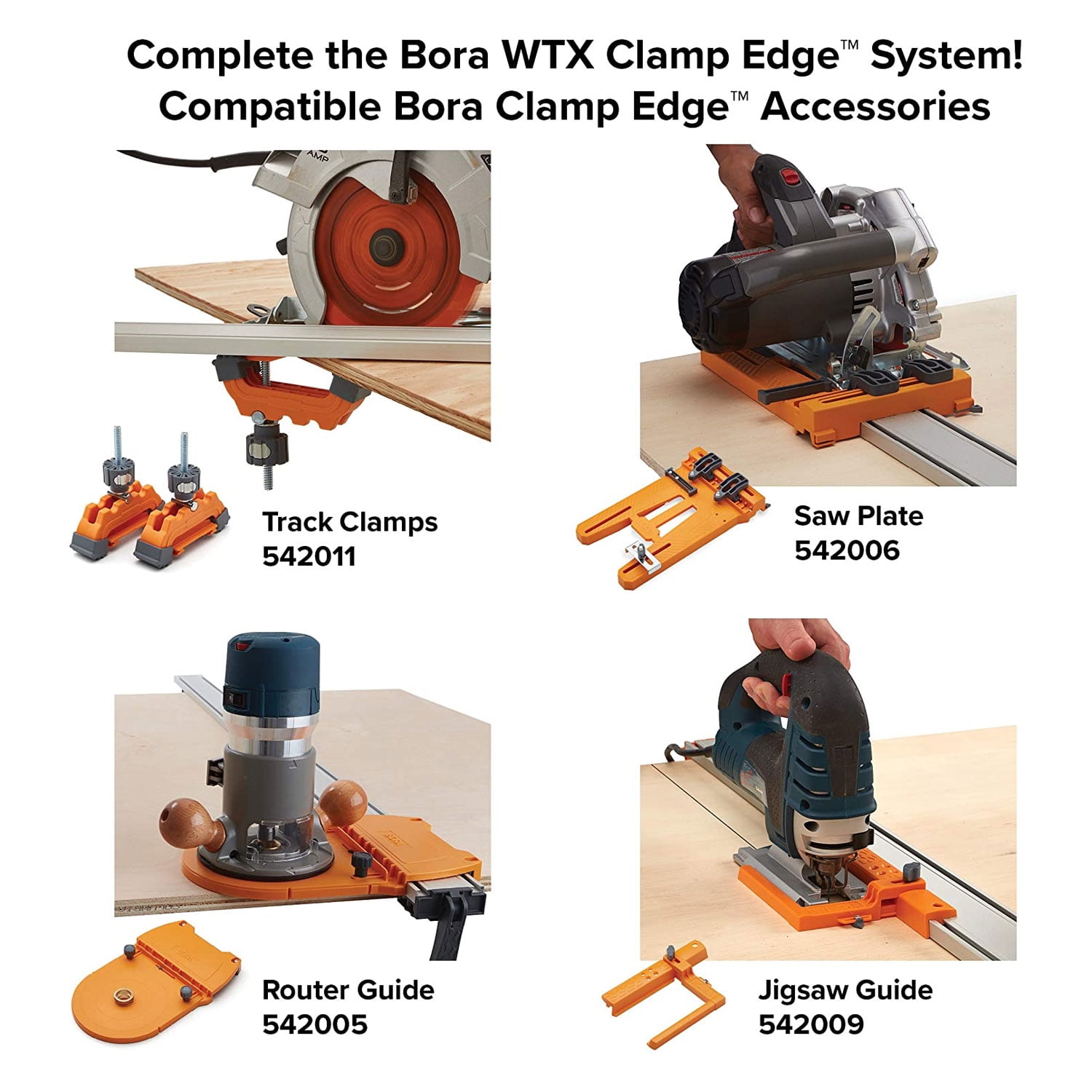 Bora Tool 542005 Woodworking Adjustable Router Tool Guide Accessory, Orange