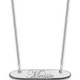 thumbnail image 1 of Custom Personalized 14K White Gold Small Polished Oblong Edwardian Script Bar Necklace 14k White Gold: Jewelry by Sweet Pea - Made in USA, 1 of 5
