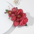 thumbnail image 5 of XASZHN Flower Metal Hair Side Combs Slide Clips Floral Hair Accessory Red_006 One Size, 5 of 5