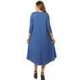 thumbnail image 4 of Pastel by Vivienne Women's Swing Midi Dress Plus Size Denim XX-Large, 4 of 4