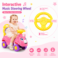 thumbnail image 6 of JoyStone Ride On Push Car for Toddlers, Push Walker Ride On Car with Music, Sounds, Interactive Steering Wheel, Indoor Outdoor Ride On Toy for Boys Girls, Pink, 6 of 9