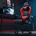 thumbnail image 3 of Homall Gaming Chair Office Chair High Back Racing Computer Chair PU Leather Adjustable Seat Height Swivel Chair Ergonomic Executive Chair with Headrest, Red, 3 of 8
