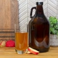 thumbnail image 4 of Cornucopia Brands 64oz Amber Glass Growler Jugs /Half Gallon (2-Pack) w/Black Phenolic Lids, Great for Kombucha, Home Brew, Distilled Water, Cider & More, 4 of 10