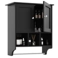 thumbnail image 4 of Vastcury 27.5" Bathroom Wall Cabinet, Over the Toilet Storage Medicine Cabinet with 2 Door Cupboard, Adjustable Shelf and Towels Bar, Black, 4 of 6