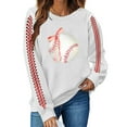 thumbnail image 2 of Holzkary Baseball Sweatshirt for Womens 2025 Long Sleeve Crewneck Graphic Pullover Top Softball Casual Sport Shirt Long Sleeve Round Neck Casual Baseball Print Game Hoodless Hoodie White Xxl, 2 of 3