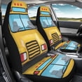 thumbnail image 4 of XYZCANDO Front Seat Protector Polyester Fabric Car Seat Covers Front Seat Cover Easy to Install Decor Accessory Truck Auto, Yellow Bus Front Design, 4 of 10