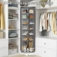 thumbnail image 2 of Hassch Rotating Shoe Rack Tower, 72.44" Vertical Spinning Shoe Display Lazy Susan Closet Organization, Revolving Storage Round Carousel for Handbags/Shoes (Gray), 2 of 10