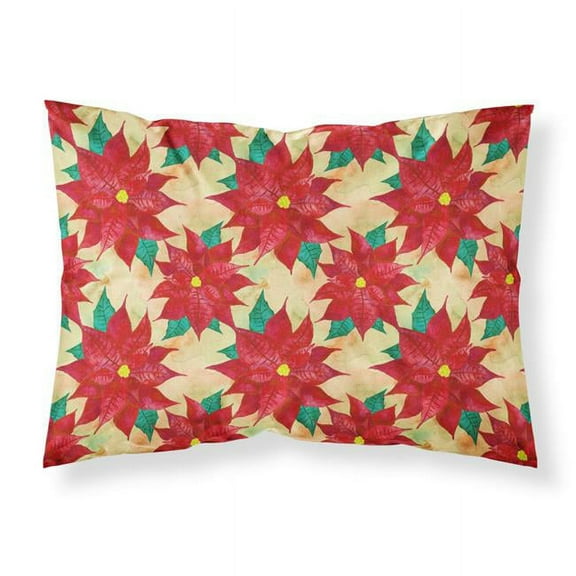 Poinsetta Christmas Fabric Standard Pillowcase