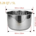 thumbnail image 2 of UPKOCH Rice Cooker Stainless Steel Inner Pot, 5.28Qt / 5L Pressure Cooker Liner Replacement, Non-Stick Baking Pot | Mixing Meal Prep Bowl for Electric Rice Cooker, Accessories for Cake Preparation, 2 of 8