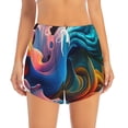thumbnail image 2 of Susaid Vibrant Fluid Motion Art Print Women's High Waisted Running Shorts Quick Dry Athletic Gym Track Workout Shorts Zip Pocket-XX-Large, 2 of 7