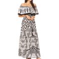 thumbnail image 3 of Sakkas Tara Women's Long Maxi Boho Off Shoulder Summer Casual Dress Floral Print - GW257-White - One Size Regular, 3 of 5