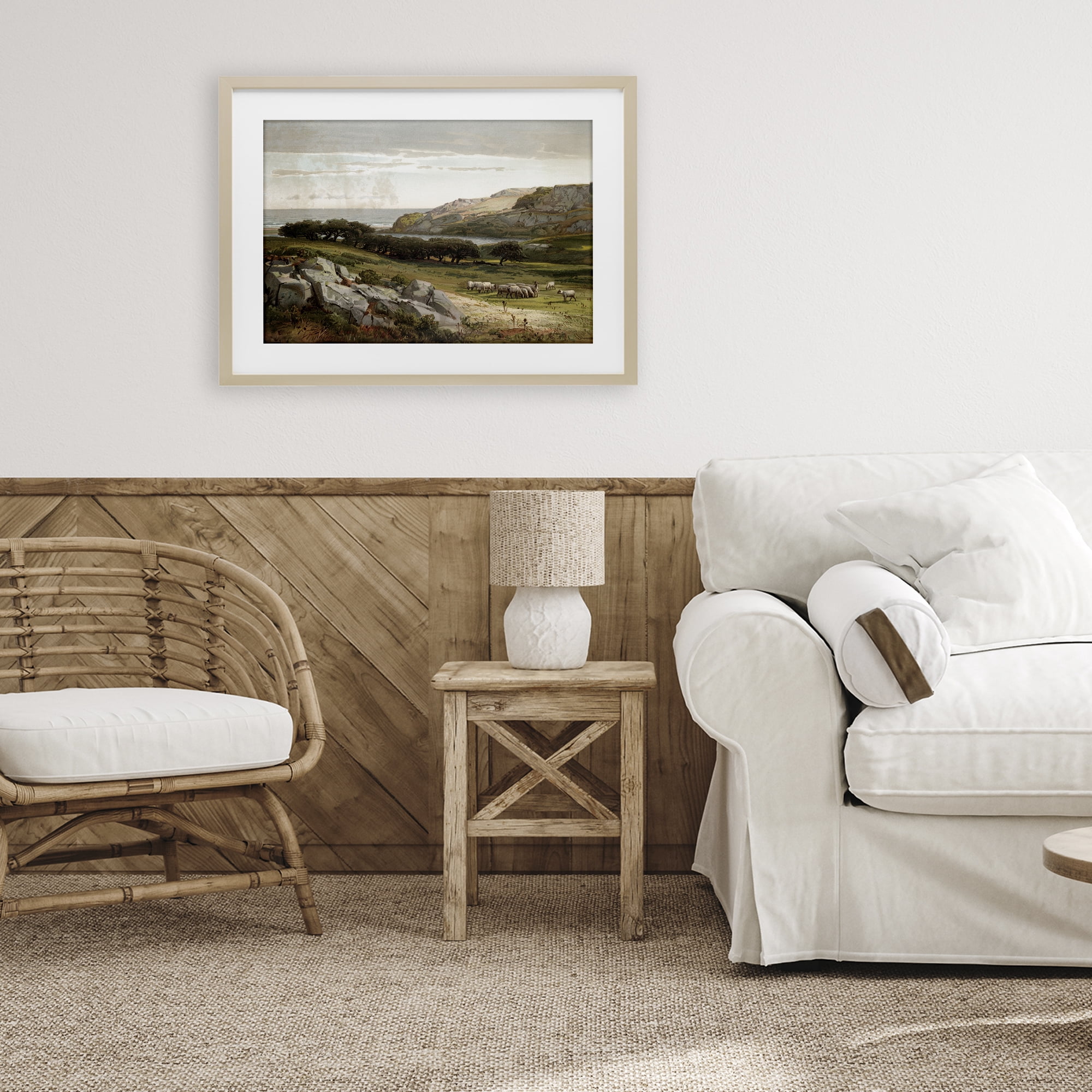 Stupell Industries Sheep in Passionate Landscape Birch Framed Print Under Glass, design by Lula Bijoux & co.