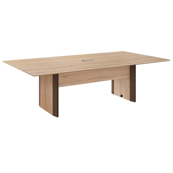Forward Furniture Allure 8' Conference Table - Commercial Grade - Office Table Seats 8 - 1 Wire Grommet - Stain, Scratch, Heat Resistant Top - Two Tone Sunlight Ash/Brown