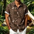 thumbnail image 2 of Mens Golf Polo Shirts Print Style Button Up Classic Fit Jazzing Print Alternative Mens Athletic Tops,Brown,3XL, 2 of 4