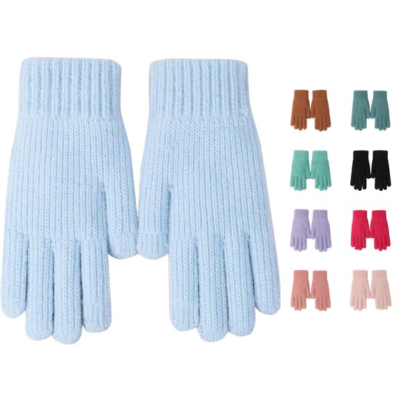 PMVFHDE Gloves & Mittens Knitted Winter With Thread Outdoor Windproof Cold Warm F - One size