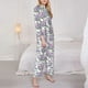 thumbnail image 3 of Balery Violets Flowers Conjunto de Pijama con Estampado para Mujer, Conjunto de Dos Piezas con Manga Larga, Ropa de Dormir Suave con Bolsillos, Pijamas Cómodos-Small, 3 of 7