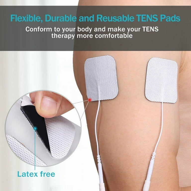 Etekcity TENS Unit Replacement Pads Electrodes for Back Pain Relief,  Self-Adhesive & Gel Free for Electrotherapy White (Pack of 16)