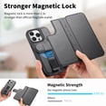 thumbnail image 4 of Allytechgroup for iPhone 13 Pro Case, 2-in-1 Wallet Phone Cover with Detachable PU Leather Card Holder, Magnetic MagSafe-Compatible RFID Blocking Protective Case & Wristband, Black, 4 of 14