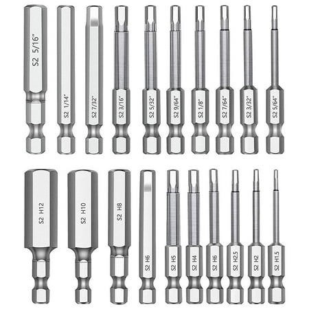 

Lieonvis 20pcs Hex Head Allen Wrench Drill Bit Set Premium S2 Steel Drill Bit Quick Release Shank Magnetic Screwdriver Bit Set Wrench Screw Power Drilling Tool Accessories for Assembling Furniture
