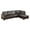 Brown, variant on Modular Sectional Couch 3 Pieces Sofa Set with Chaise Flannel PVC L Shaped Cloud Couch for Living Room, Dark Brown
