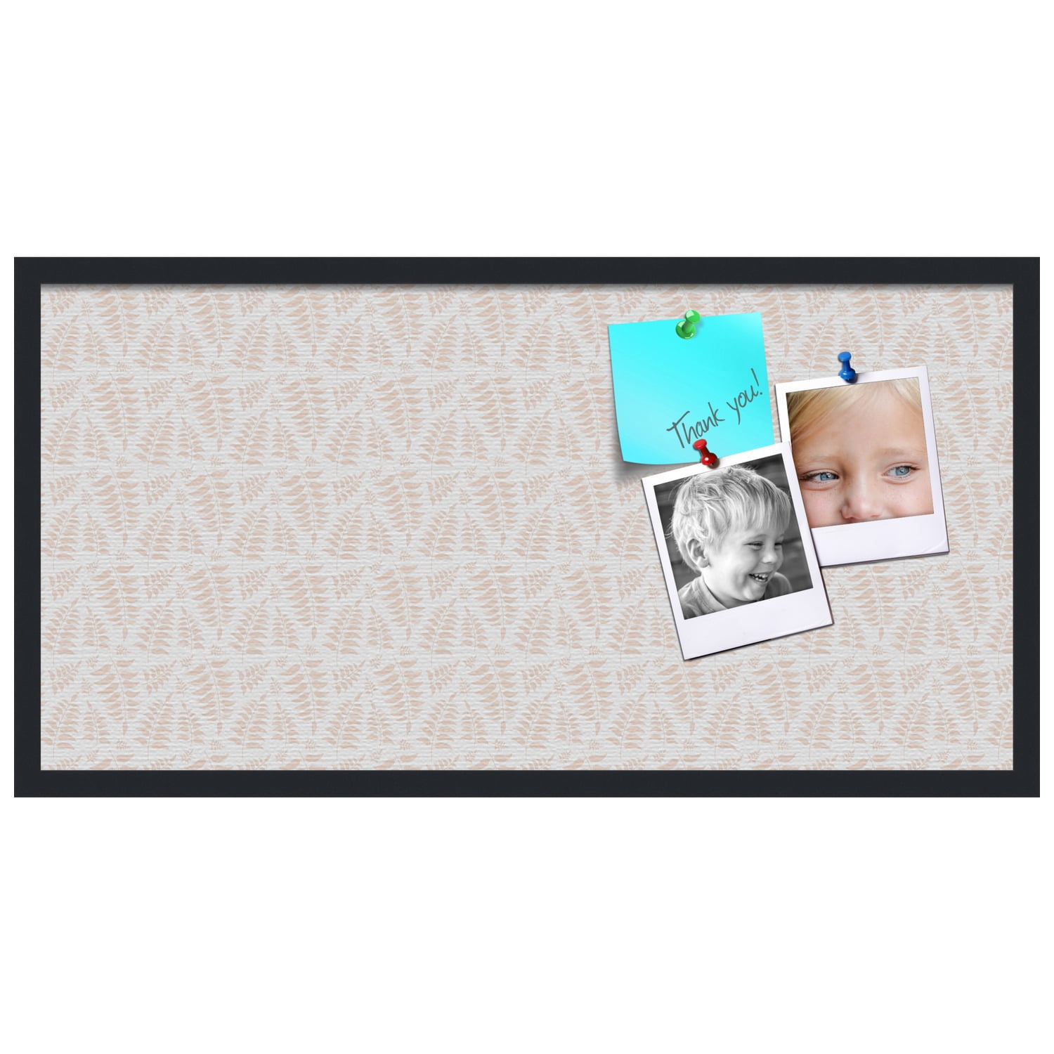 PinPix 36x18 Custom Cork Bulletin Board Fern Lt Natural Poster Board Has a Fabric Style Canvas Finish, Framed in Fern Lt Natural, by ArtToFrames (PinPix-1582)