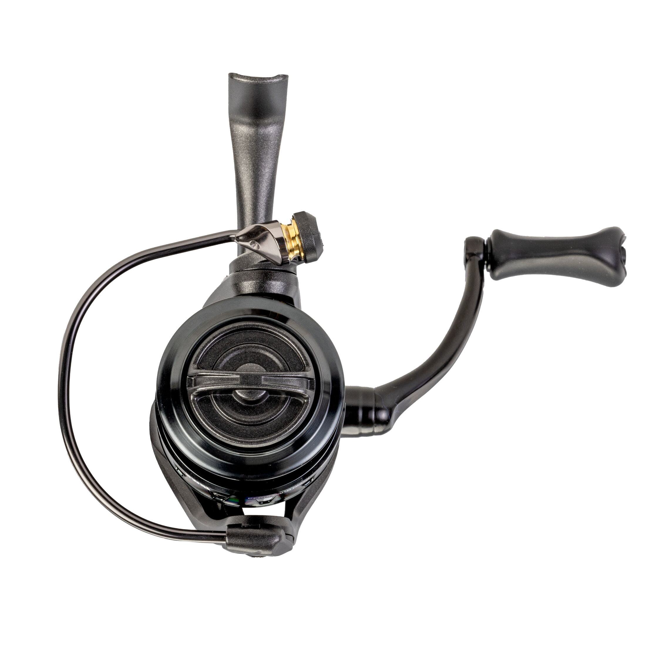 Lew’s Custom 100 Spinning Fishing Reel, Size 100 Reel, 9+1 Bearings, 5.2:1 Gear Ratio, Aluminum Frame and Sideplate, Screw-In Aluminum Handle, Speed Gears, Speed Lube, Hybrid Carbon Drag, Black