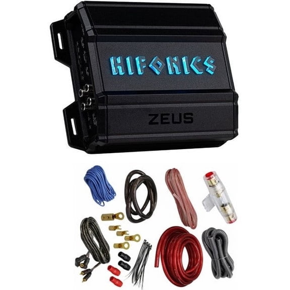 Hifonics ZD-750.4D 750 Watt RMS Zeus Delta Series Class-D 4-Channel Car Amplifier   4 Gauge Amp Kit