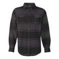 thumbnail image 1 of Burnside Snap Front Long Sleeve Plaid Flannel Shirt, S, Black, 1 of 6