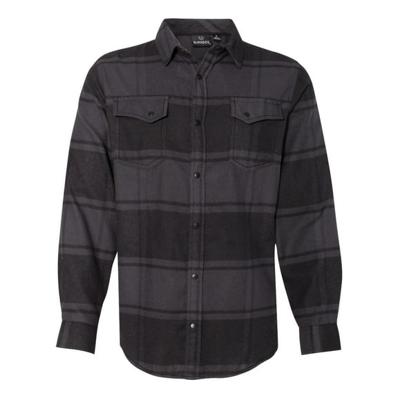 Burnside Men's 8219 Snap Front Long Sleeve Plaid Button Up Flannel Shirt (Small, Black)