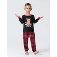 thumbnail image 5 of Hirigin Matching Christmas Pajamas For Family Elk Print Long Sleeve Shirt and Plaid Pants Set Loungewear Soft Sleepwear, 5 of 7