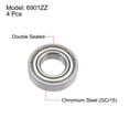 thumbnail image 2 of 6901ZZ Deep Groove Ball Bearings Z2 12mmx24mmx6mm Double Shielded Chrome Steel 4pcs, 2 of 4