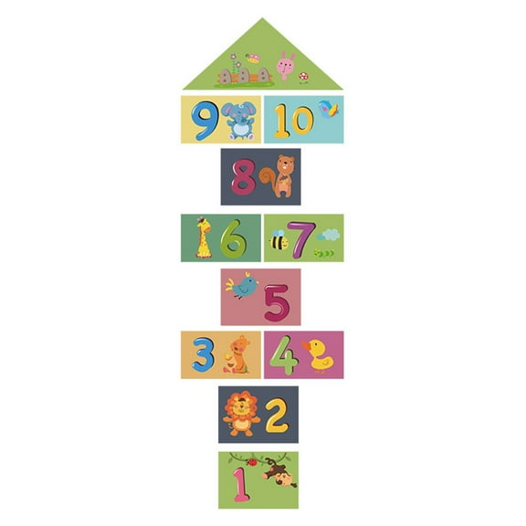 Hopscotch Floor Stickers Kids Playroom Game Childrens Room Decoration Wall Sticker Removable Pvc Material Safe Non Slip Apply To Floors Walls Tiles Easy Peel Stick Educational Fun Activity