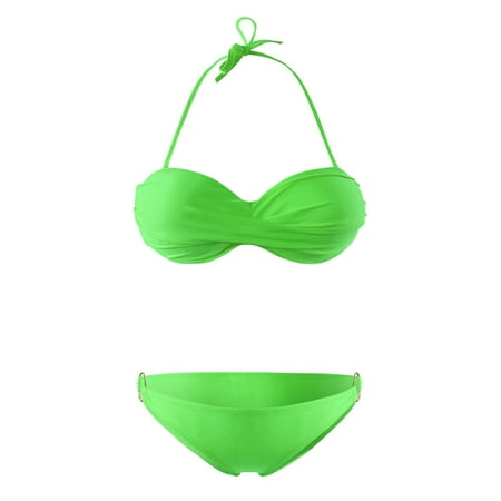 Womens Detachable Strap High Waisted Bikini Sets Metal Ring Swimsuit Two Piece Bathing Suits Bandeau Swimsuits For Women Bathing Suits For Teen Girls Plus Size Bathing Suit Cover Up For Women Womens T