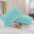 thumbnail image 2 of Cyan Water Ripple Outdoor Pillow Covers Set of 2 Striped Waterproof Throw Pillow Case Decorative Square Cushion Cover for Patio Couch Garden Balcony, 20"x12", 2 of 9