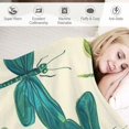 thumbnail image 3 of Manta de felpa de libélula verde azulado para niños y niñas, regalo para mujeres, manta de forro polar para cama, sofá, manta Sherpa de animales, decoración de habitación, manta borrosa verde azulado, 3 of 6