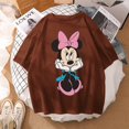 thumbnail image 1 of Woman Summer New 2022 Hot Cartoon Disney Mickey And Friends Minnie Mouse Leopard Bow Portrait T-Shirt Short Sleeve Teen TopsL Gao Jinjia LED, 1 of 2