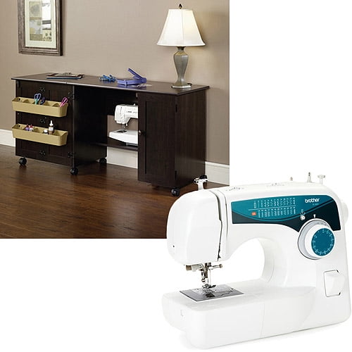 Sauder Sewing Craft Table and Brother XL-2600i Sewing Machine - Walmart