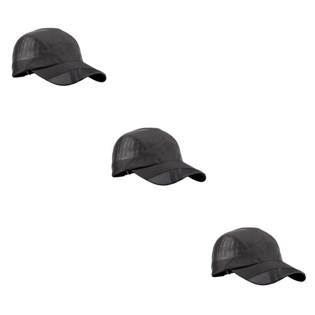 Qarigey Men Hat Clothing Accessory Sunshade Baseball Breathable Outdoor Drying Adjustable Caps Quick Mesh Headgear Summer Sport negro 3piezas Qarigey CBP011080