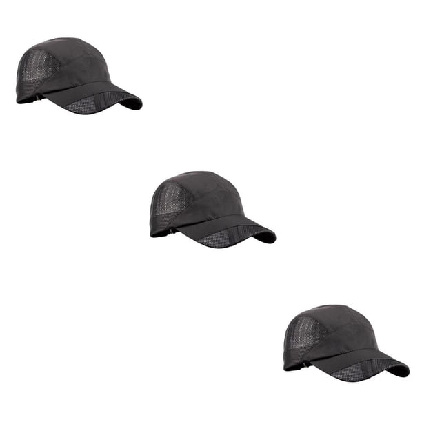 Qarigey Men Hat Clothing Accessory Sunshade Baseball Breathable Outdoor Drying Adjustable Caps Quick Mesh Headgear Summer Sport negro 3piezas Qarigey CBP011080