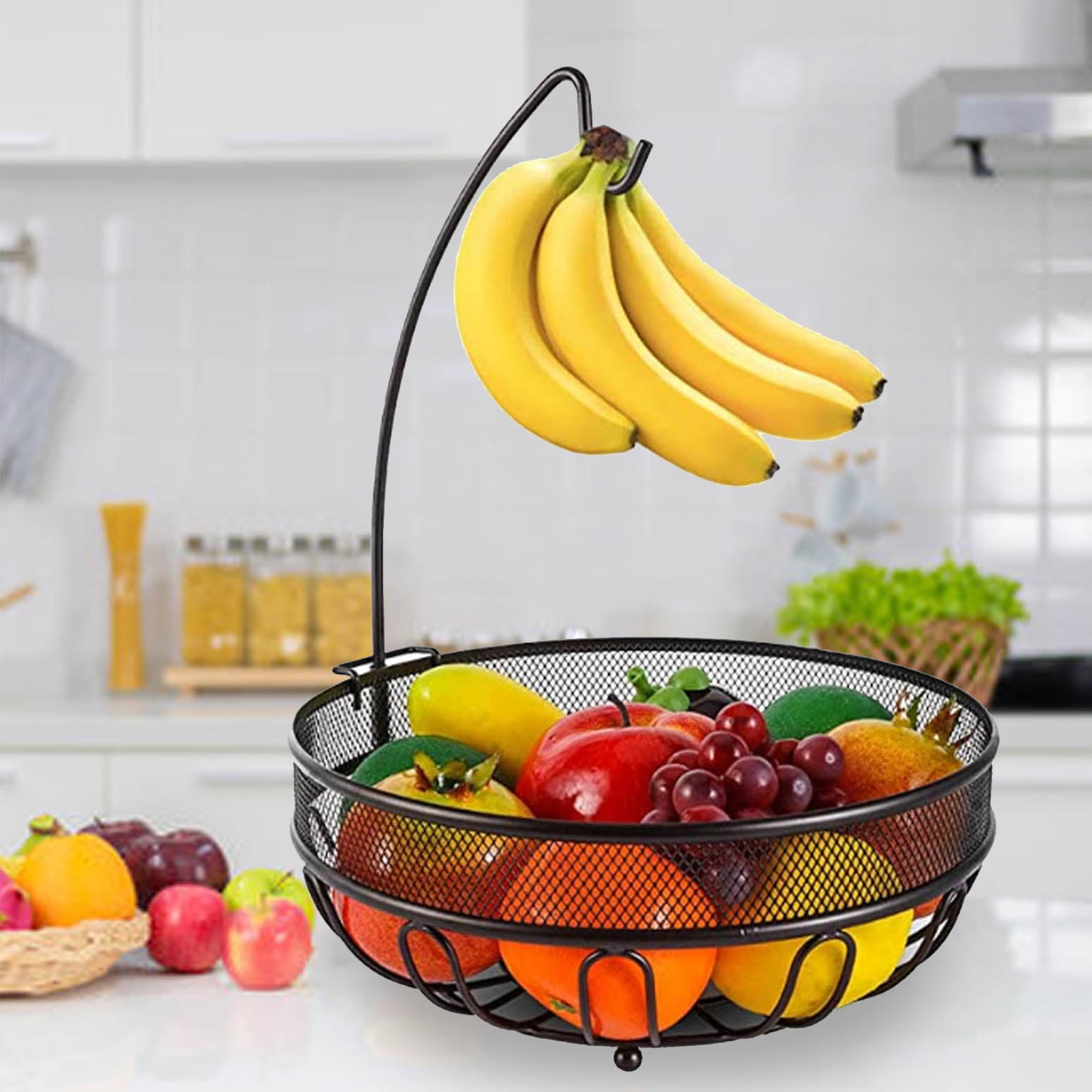 Tiaoheka 3 Tier Fruit Basket for Kitchen, Metal Wire Fruit Bowl for Kitchen  Counter, Detachable Fruit Vegetables Storage Basket Holder Stand for