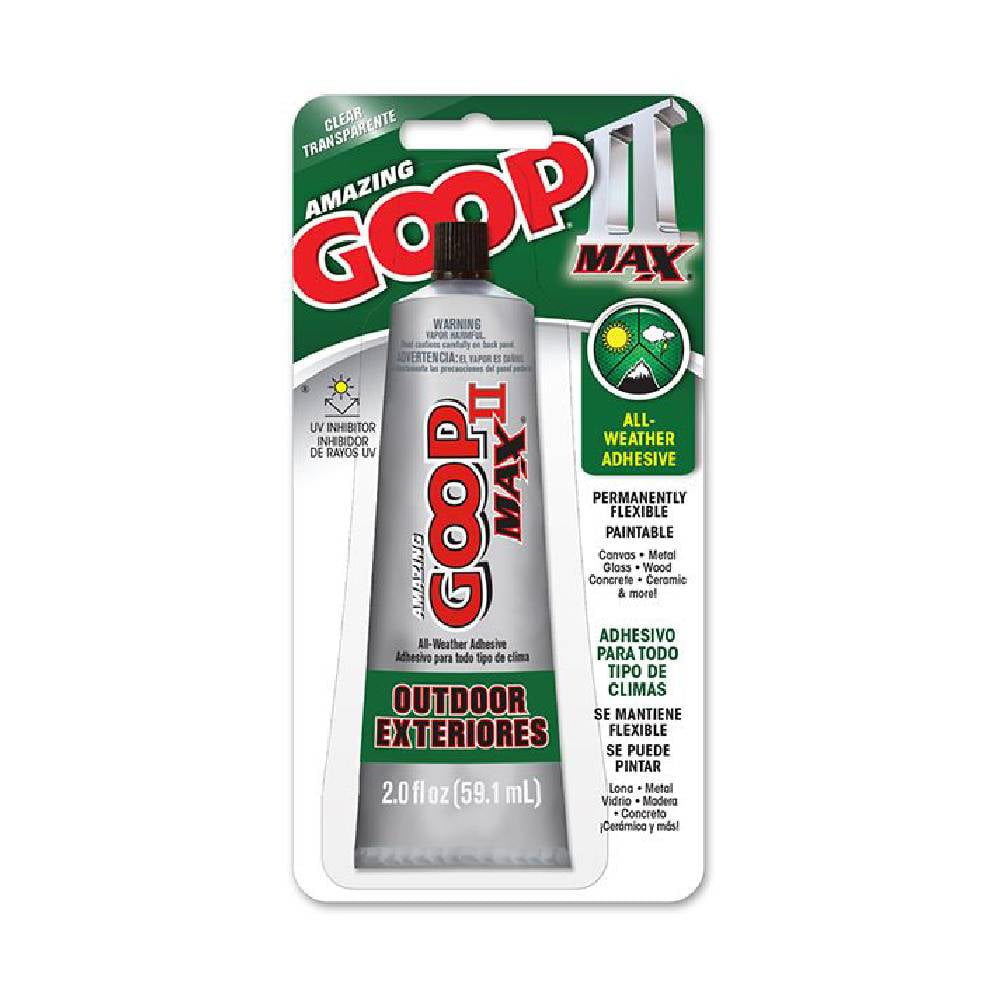 Amazing Goop II MAX Adhesive Glue Repair All Weather Flexible 2 oz Clear, 3-Pack