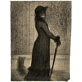 thumbnail image 2 of Seurat, Georges 15x18 White Modern Wood Framed Museum Art Print Titled - Une elegante - Woman Strolling, 2 of 4
