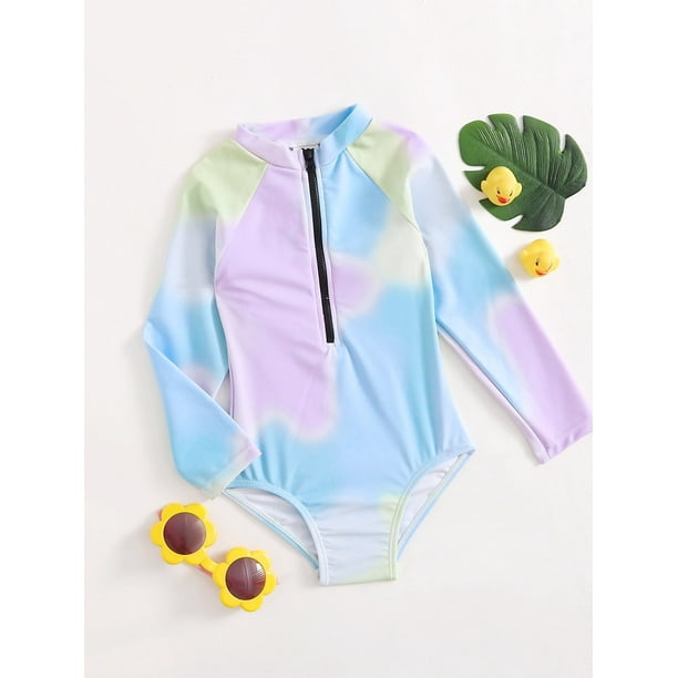 Baby Girl Tie Dye Zip Front One Piece Swimsuit 80 Multicolor Boho F042d Walmart Com