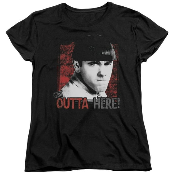 Three Stooges - Get Outta Here - Women's Short Sleeve Shirt - Medium