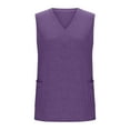 thumbnail image 5 of Gamivast Summer V Neck Tank Tops Solid Color Sleeveless Shirt with Pockets Loose Fit Flowy Shirts Casual Vacation Beach Blouses PurpleXXXL Camisas Para Mujer, 5 of 6