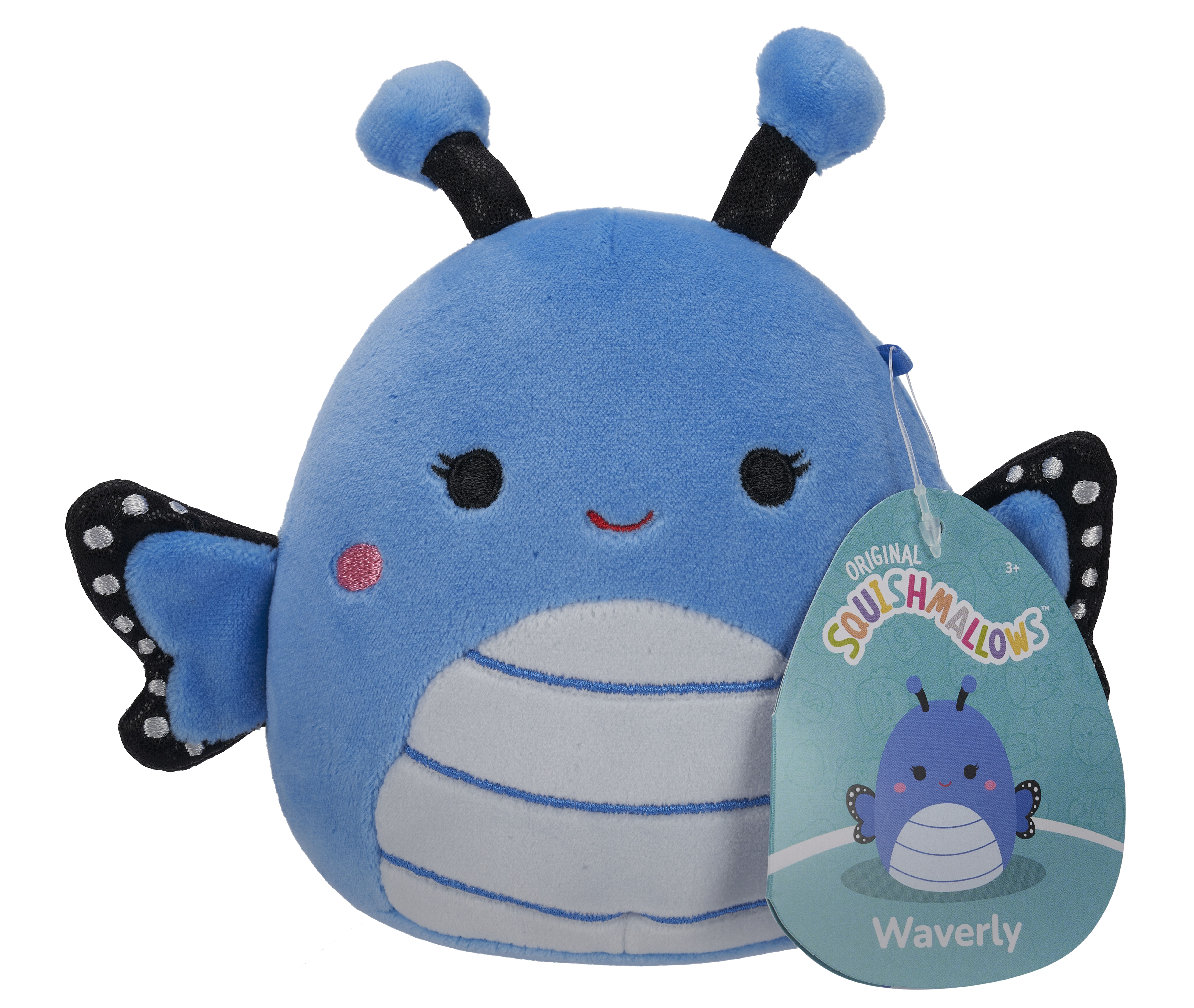 Squishmallows Official 5 inch Waverly the Blue Butterfly With Dark Blue Wings - Child's Ultra Soft Stuffed Plush Toy